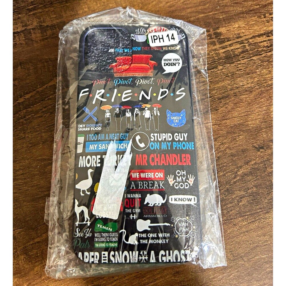 Friends Theme Patterned Black Back Case Phone Cover for Apple iPhone 14